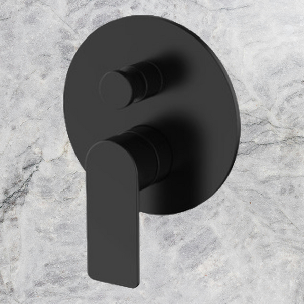 Arcisan Kibo Shower Mixer with Diverter Round Back Plate (Trim Kit Only) Matte Black