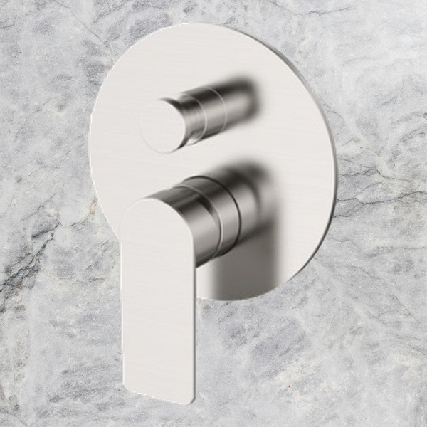 Arcisan Kibo Shower Mixer with Diverter Round Back Plate (Trim Kit Only) Brushed Nickel