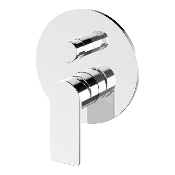 Arcisan Kibo Shower Mixer with Diverter Round Back Plate (Complete Kit) Chrome