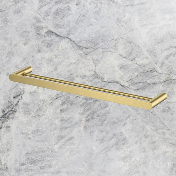 Arcisan Maro Double Towel Rail 600mm Brushed Brass