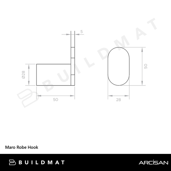 Arcisan Maro Robe Hook Brushed Nickel