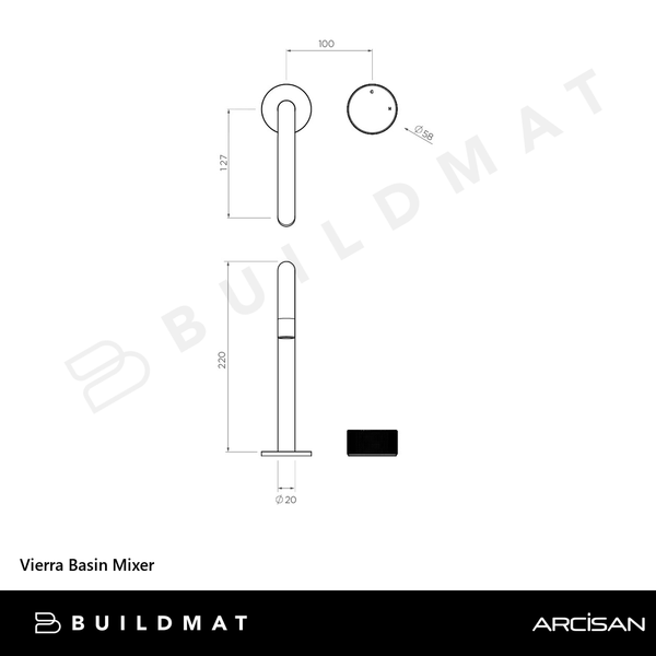 Arcisan Vierra Basin Mixer Dark Bronze