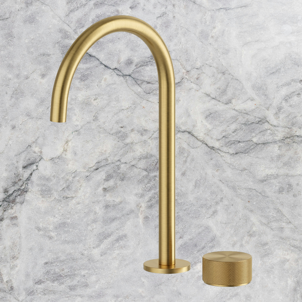 Arcisan Vierra Basin Mixer with Extended Height Spout Brushed Brass