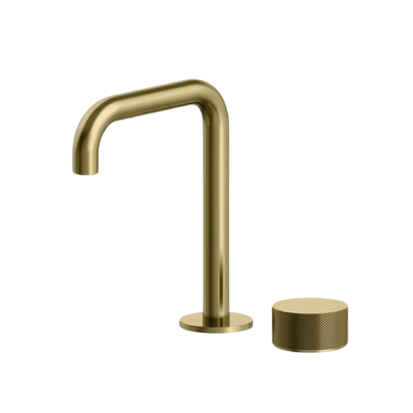 Arcisan Vierra Basin Progressive Mixer with 180mm Fixed Squareline Spout Brushed Brass