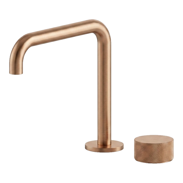 Arcisan Vierra Basin Mixer with Fixed Squareline Spout Brushed Rose Gold