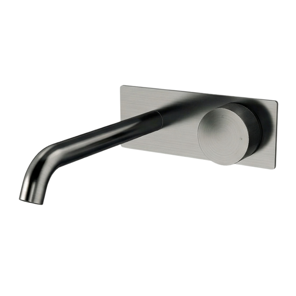 Arcisan Vierra Wall Progressive Mixer Set with Plate 220mm Spout (Complete Kit) Brushed Gunmetal