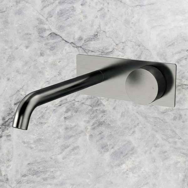 Arcisan Vierra Wall Progressive Mixer Set with Plate 220mm Spout (Complete Kit) Brushed Gunmetal