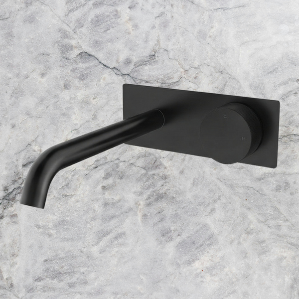 Arcisan Vierra Wall Progressive Mixer Set with Plate 220mm Spout (Trim Kit Only) Matte Black