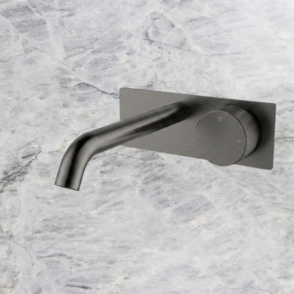 Arcisan Vierra Wall Progressive Mixer Set with Plate 150mm Spout (Trim Kit Only) Brushed Iron