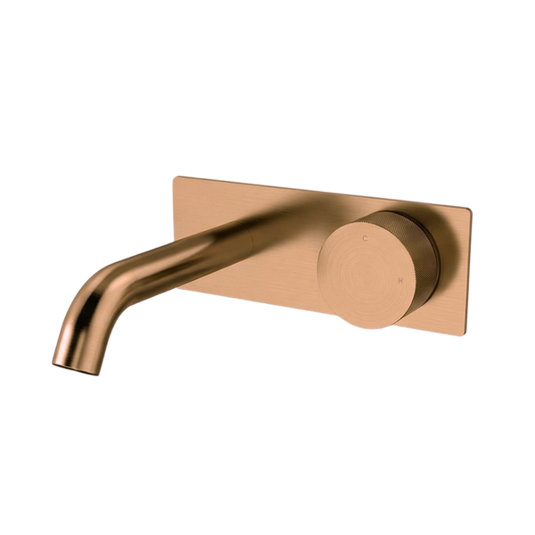 Arcisan Vierra Wall Progressive Mixer Set with Plate 150mm Spout (Trim Kit Only) Brushed Rose Gold