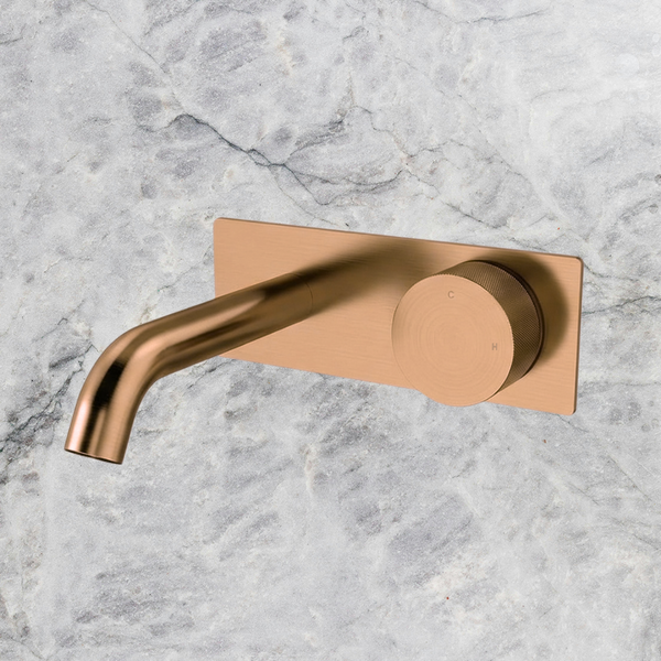 Arcisan Vierra Wall Progressive Mixer Set with Plate 150mm Spout (Complete Kit) Brushed Rose Gold