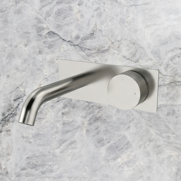 Arcisan Vierra Wall Progressive Mixer Set with Plate 150mm Spout (Trim Kit Only) Brushed Nickel
