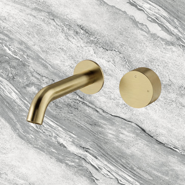 Arcisan Vierra Wall Progressive Mixer Set 150mm Spout (Complete Kit) Brushed Brass