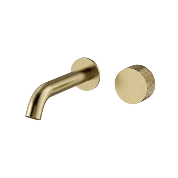 Arcisan Vierra Wall Progressive Mixer Set 150mm Spout (Complete Kit) Brushed Brass