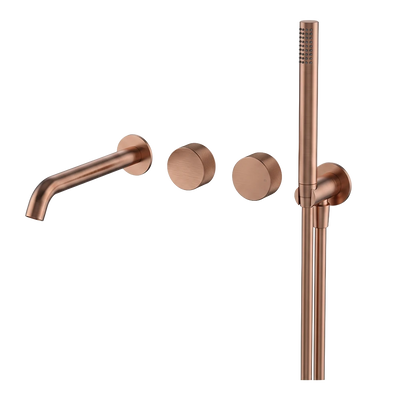 Arcisan Vierra Twin Mixer with Handshower and 220mm Spout (Complete Kit) Brushed Rose Gold