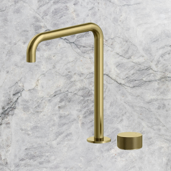 Arcisan Vierra Sink Progressive Mixer with Swivel Squareline Spout Brushed Brass