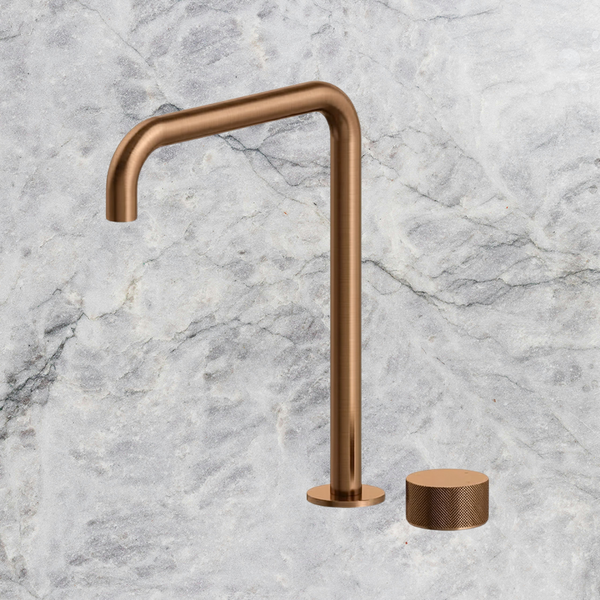Arcisan Vierra Sink Progressive Mixer with Swivel Squareline Spout Brushed Rose Gold