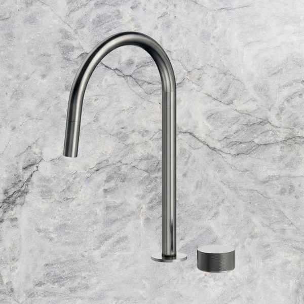 Arcisan Vierra Sink Progressive Mixer with Pull Down Nozzle Brushed Gunmetal