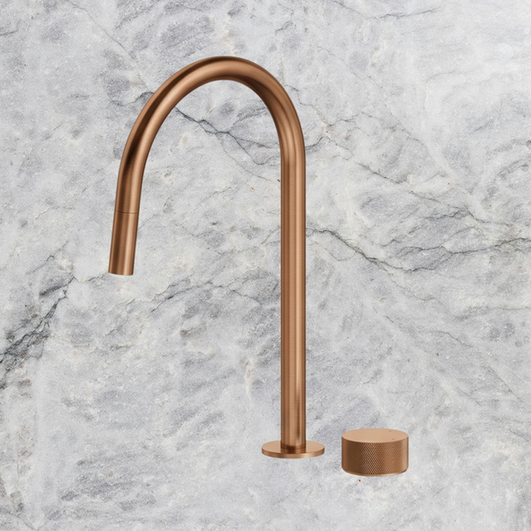Arcisan Vierra Sink Progressive Mixer with Pull Down Nozzle Brushed Rose Gold