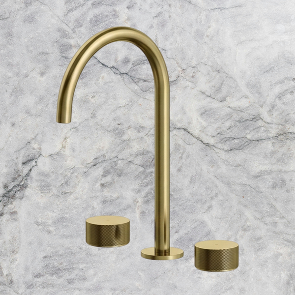 Arcisan Vierra Basin Set with Extended Height Spout Brushed Brass