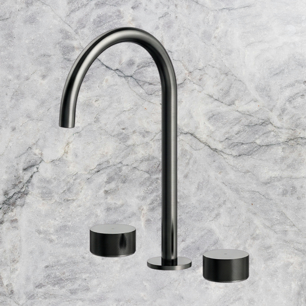 Arcisan Vierra Basin Set with Extended Height Spout Brushed Gunmetal