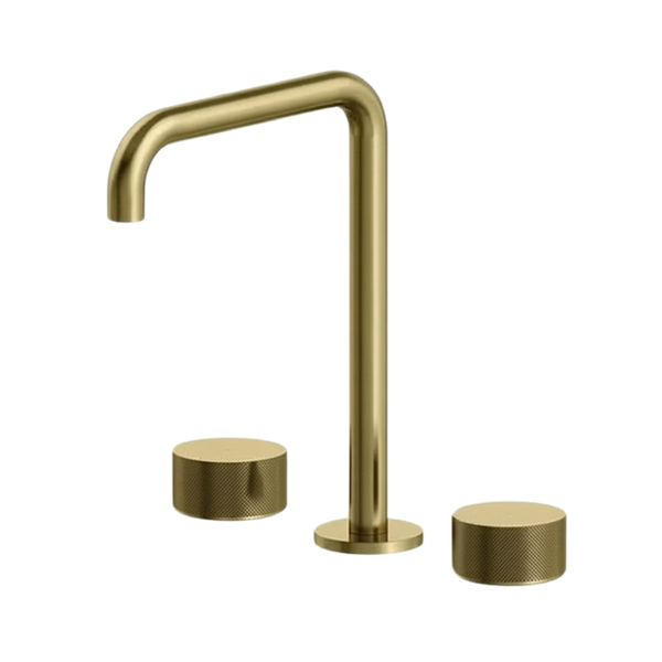 Arcisan Vierra Basin Set with Extended Height Squareline Spout Brushed Brass