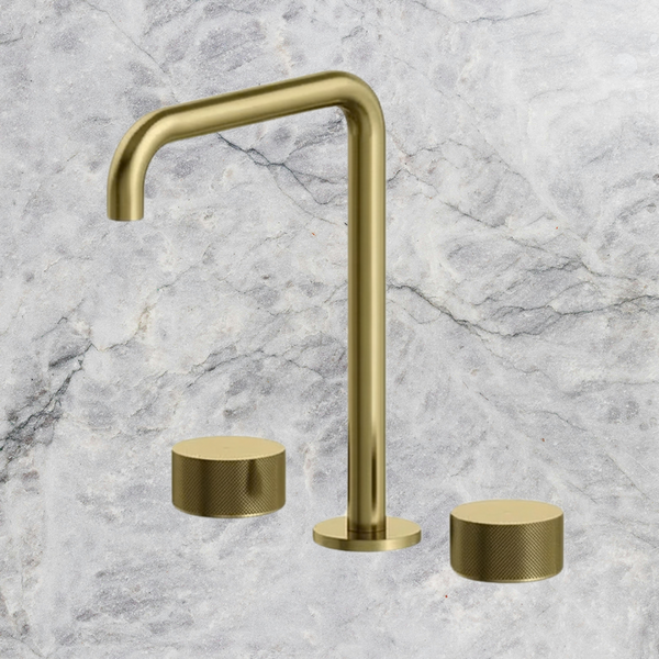 Arcisan Vierra Basin Set with Extended Height Squareline Spout Brushed Brass