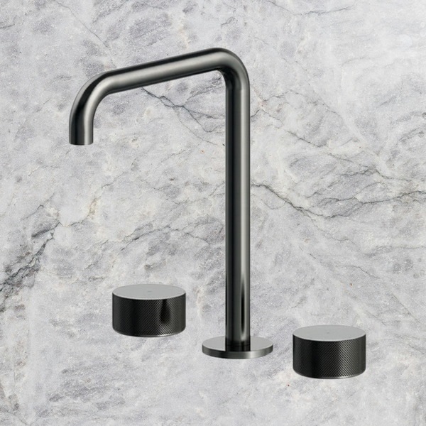 Arcisan Vierra Basin Set with Extended Height Squareline Spout Brushed Gunmetal