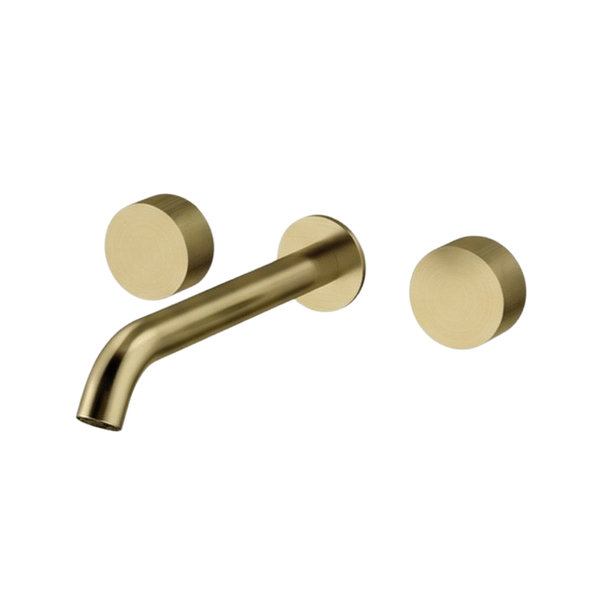 Arcisan Vierra Wall Mount Basin Set 220mm Centre Spout Brushed Brass