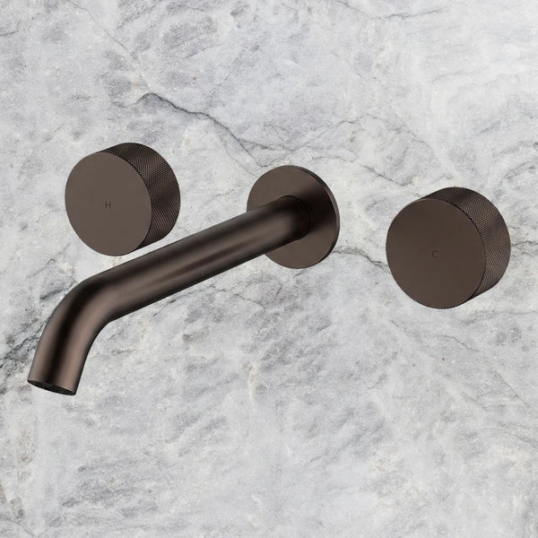 Arcisan Vierra Wall Mount Basin Set 220mm Centre Spout Dark Bronze