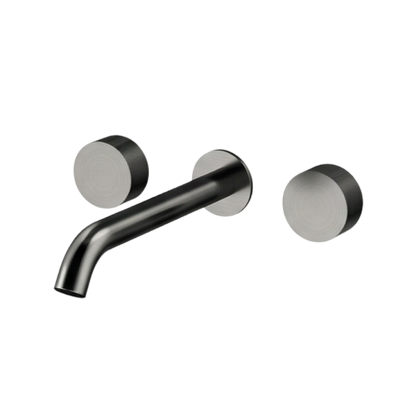Arcisan Vierra Wall Mount Basin Set 220mm Centre Spout Brushed Gunmetal
