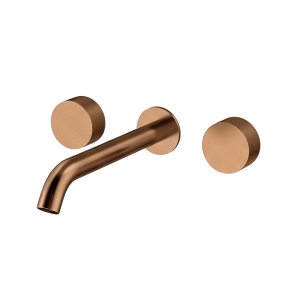 Arcisan Vierra Wall Mount Basin Set 220mm Centre Spout Brushed Rose Gold