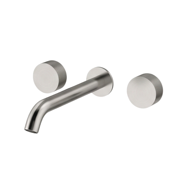 Arcisan Vierra Wall Mount Basin Set 220mm Centre Spout Brushed Nickel