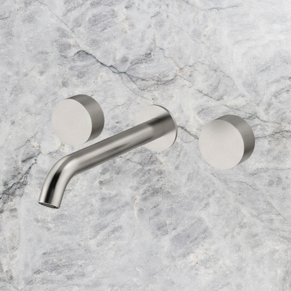 Arcisan Vierra Wall Mount Basin Set 220mm Centre Spout Brushed Nickel
