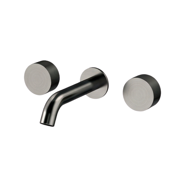 Arcisan Vierra Wall Mount Basin Set 150mm Centre Spout Brushed Gunmetal