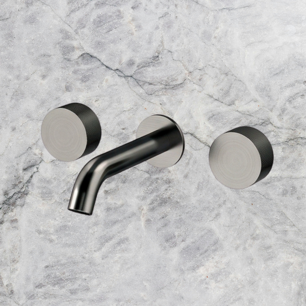 Arcisan Vierra Wall Mount Basin Set 150mm Centre Spout Brushed Gunmetal