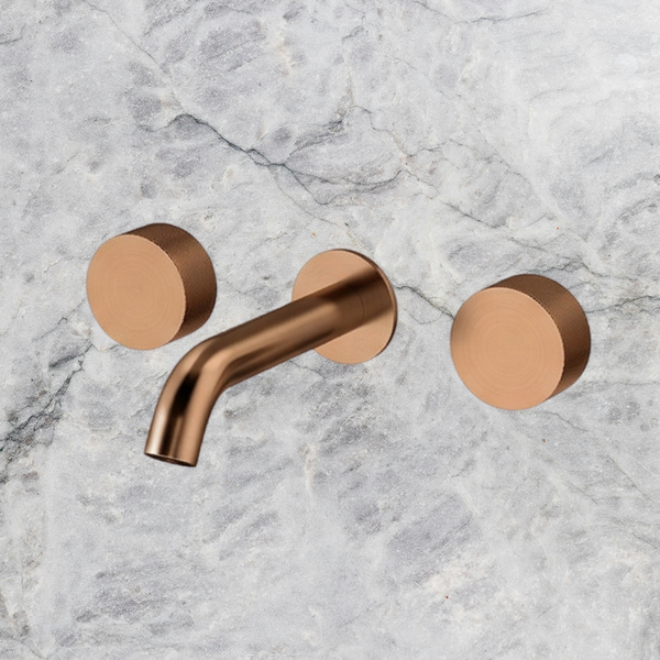 Arcisan Vierra Wall Mount Basin Set 150mm Centre Spout Brushed Rose Gold