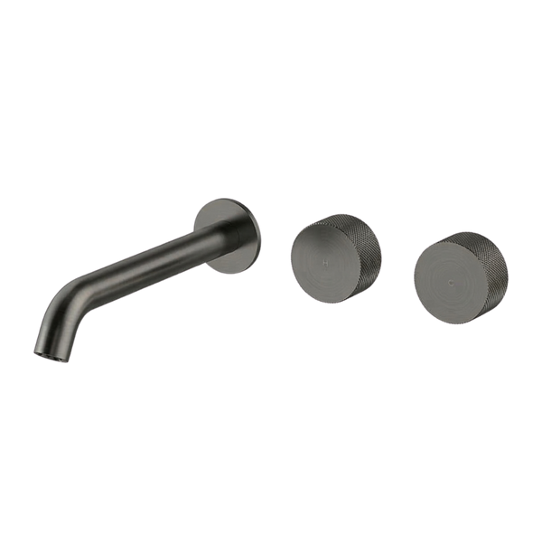 Arcisan Vierra Wall Basin Set 220mm Left Spout (Complete Kit) Brushed Iron