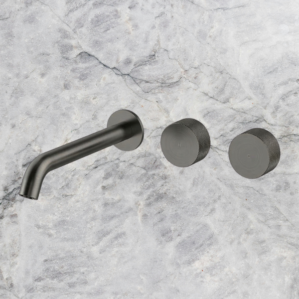 Arcisan Vierra Wall Basin Set 220mm Left Spout (Complete Kit) Brushed Iron