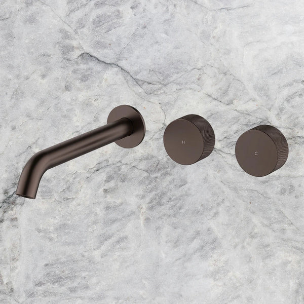 Arcisan Vierra Wall Mount Basin Set 220mm Left Spout Dark Bronze