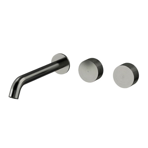 Arcisan Vierra Wall Basin Set 220mm Left Spout (Trim Kit Only) Brushed Gunmetal