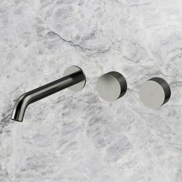 Arcisan Vierra Wall Basin Set 220mm Left Spout (Trim Kit Only) Brushed Gunmetal