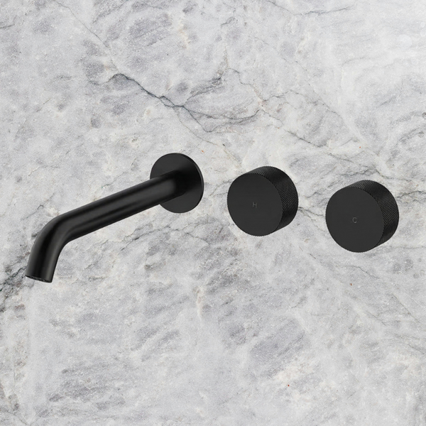 Arcisan Vierra Wall Basin Set 220mm Left Spout (Complete Kit) Matte Black