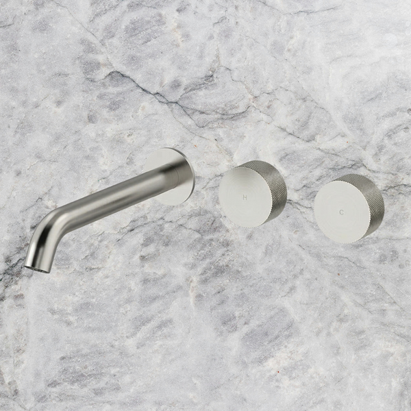 Arcisan Vierra Wall Basin Set 220mm Left Spout (Trim Kit Only) Brushed Nickel