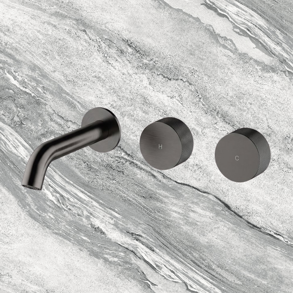 Arcisan Vierra Wall Basin Set 150mm Left Spout (Trim Kit Only) Brushed Iron