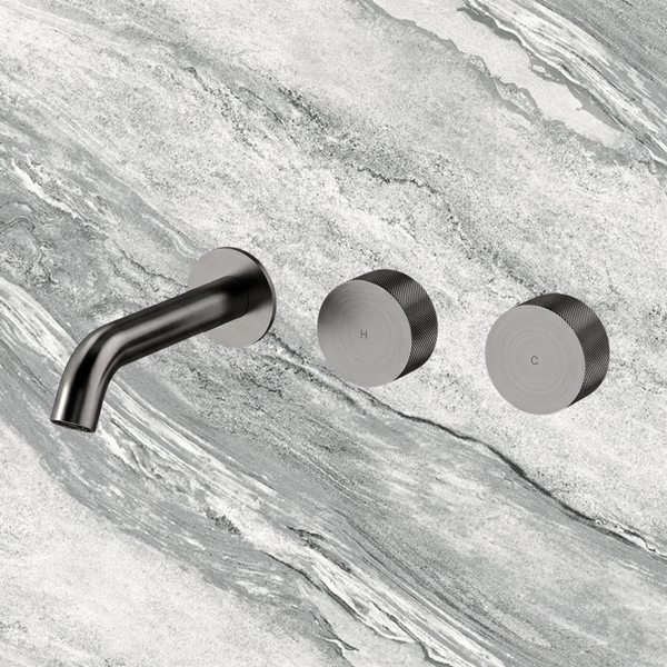 Arcisan Vierra Wall Basin Set 150mm Left Spout (Trim Kit Only) Brushed Gunmetal