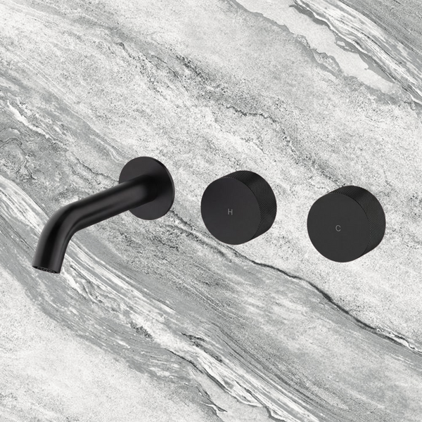 Arcisan Vierra Wall Basin Set 150mm Left Spout (Complete Kit) Matte Black