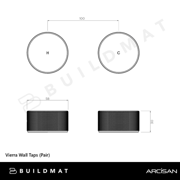 Arcisan Vierra Wall Taps (Pair) Dark Bronze