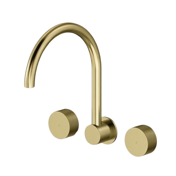Arcisan Vierra Wall Mount Kitchen or Laundry Set with Swivel Spout Brushed Brass