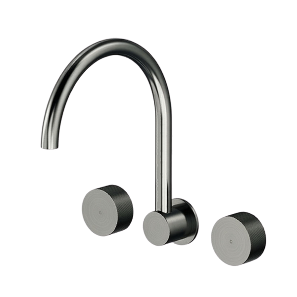 Arcisan Vierra Wall Mount Kitchen or Laundry Set with Swivel Spout Brushed Gunmetal